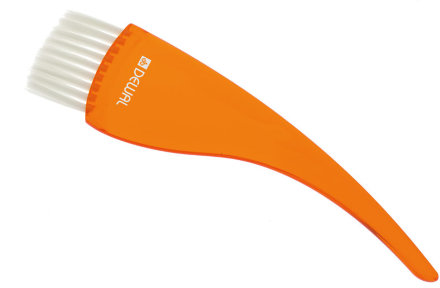 Кисть для окрашивания DEWAL, прозрачная оранжевая, с белой прямой  щетиной, широкая 50мм