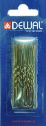 Шпильки DEWAL коричневые, волна 60 мм, 24шт/уп, на блистере