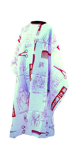 Пеньюар для стрижки DEWAL"Ножницы", полиэстер, бордовый 115х146см на крючках