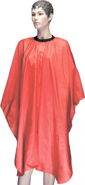 Пеньюар для стрижки DEWAL" Палитра", полиэстер, оранжевый , 128х146 см, на крючках