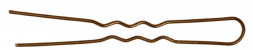 Шпильки DEWAL коричневые, волна, тонкие 45 мм, 200 гр, в коробке