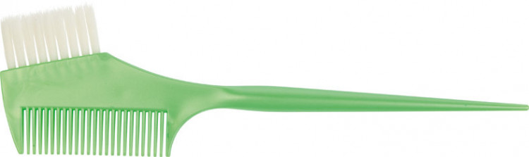 Кисть для окрашивания DEWAL,зеленая, с расческой, с белой прямой щетиной, узкая 45мм