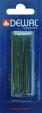 Шпильки DEWAL черные, прямые 60 мм, 24шт/уп, на блистере